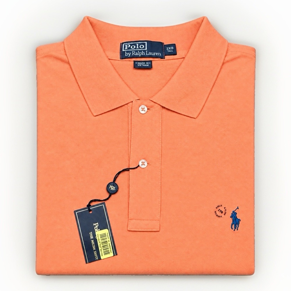 Polo Ralph Lauren Mesh Polo Shirt Men's 2XB Short Sleeves Orange